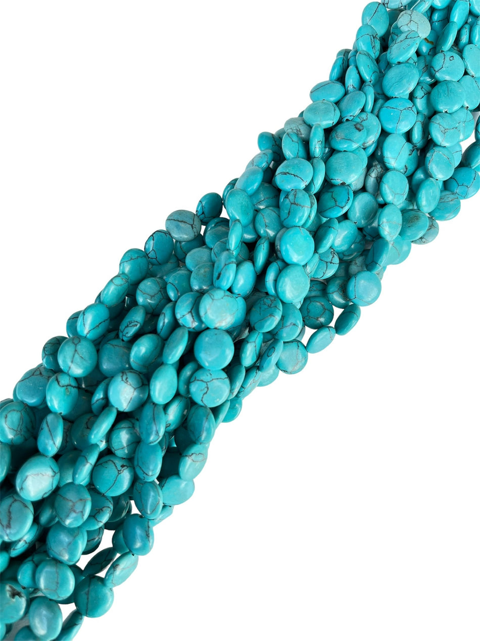 Howlite Turquoise Coin Strand