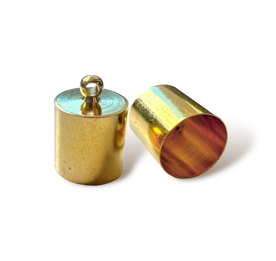 Gold Brass Cap 10mm, 4pcs