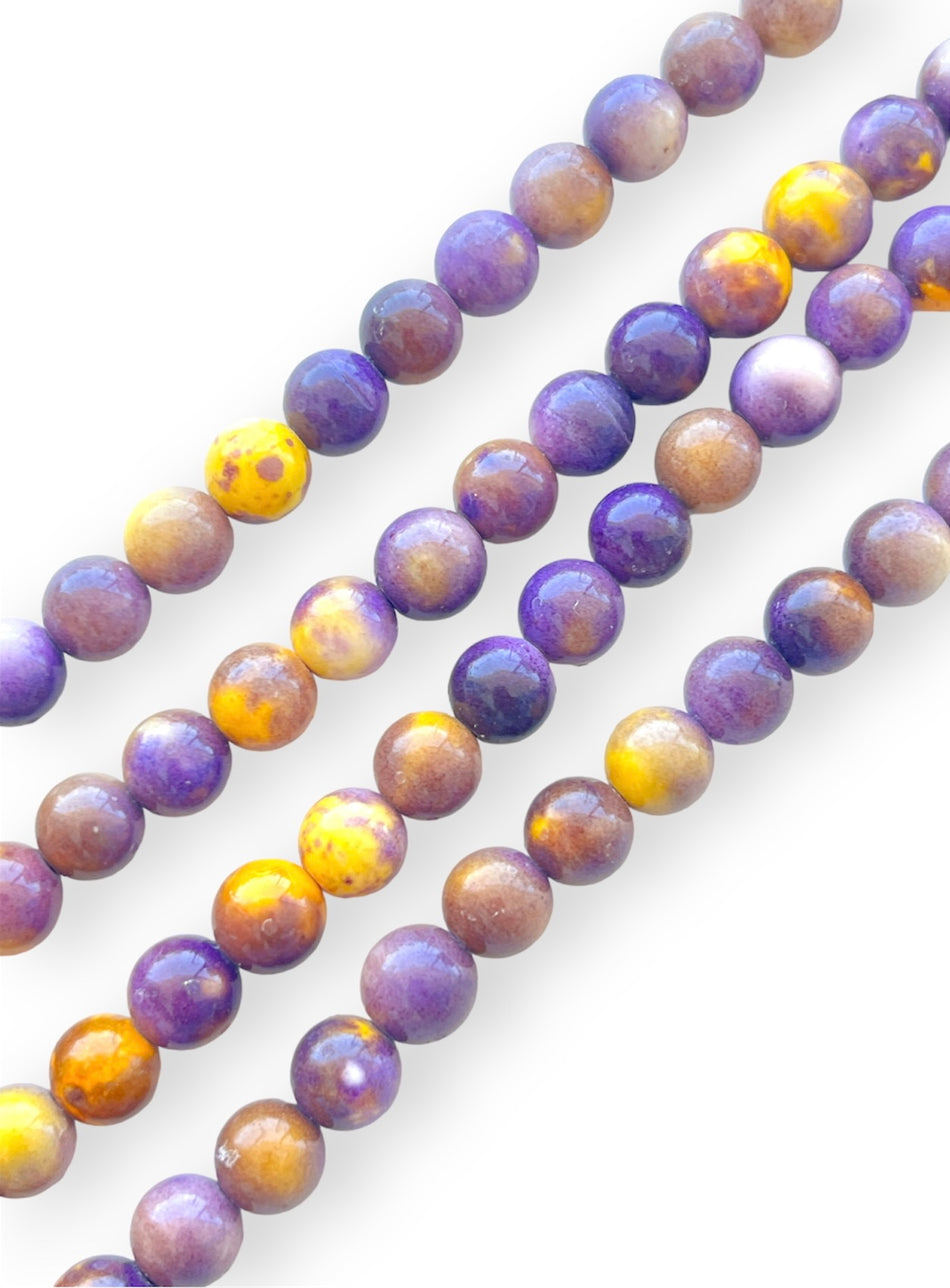 Purple and Yellow Jade Strand, 8mm