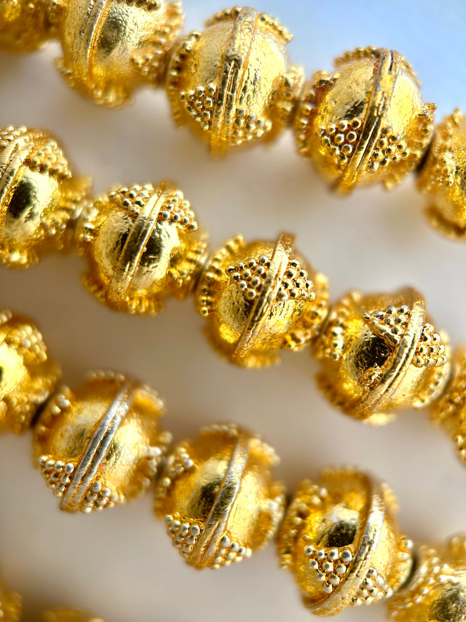 Gold-Filled Round Bead Caps 8mm, 1 strand