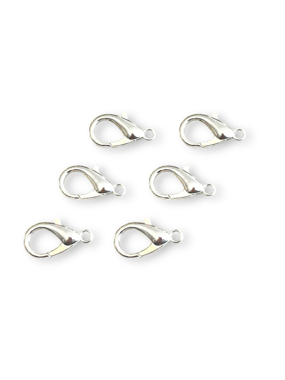 Large Silver Clasps, 12pcs