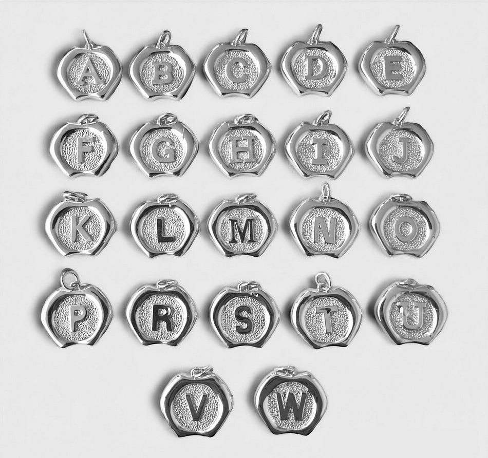 Silver-Filled Alphabet Letter Pendant 18mm, 1pc