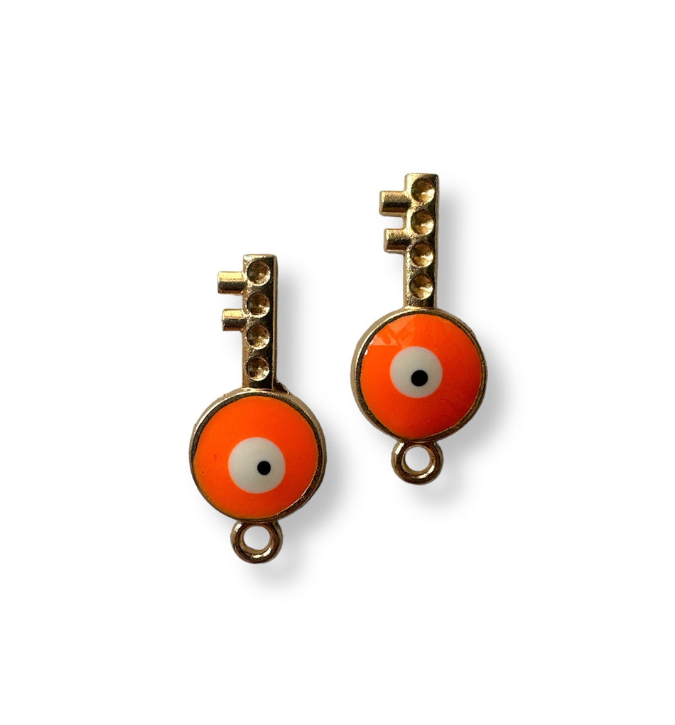 Evil Eye Key Pendant, 2pcs