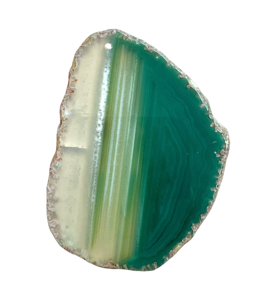 Green Agate Pendant Slice, 1pc