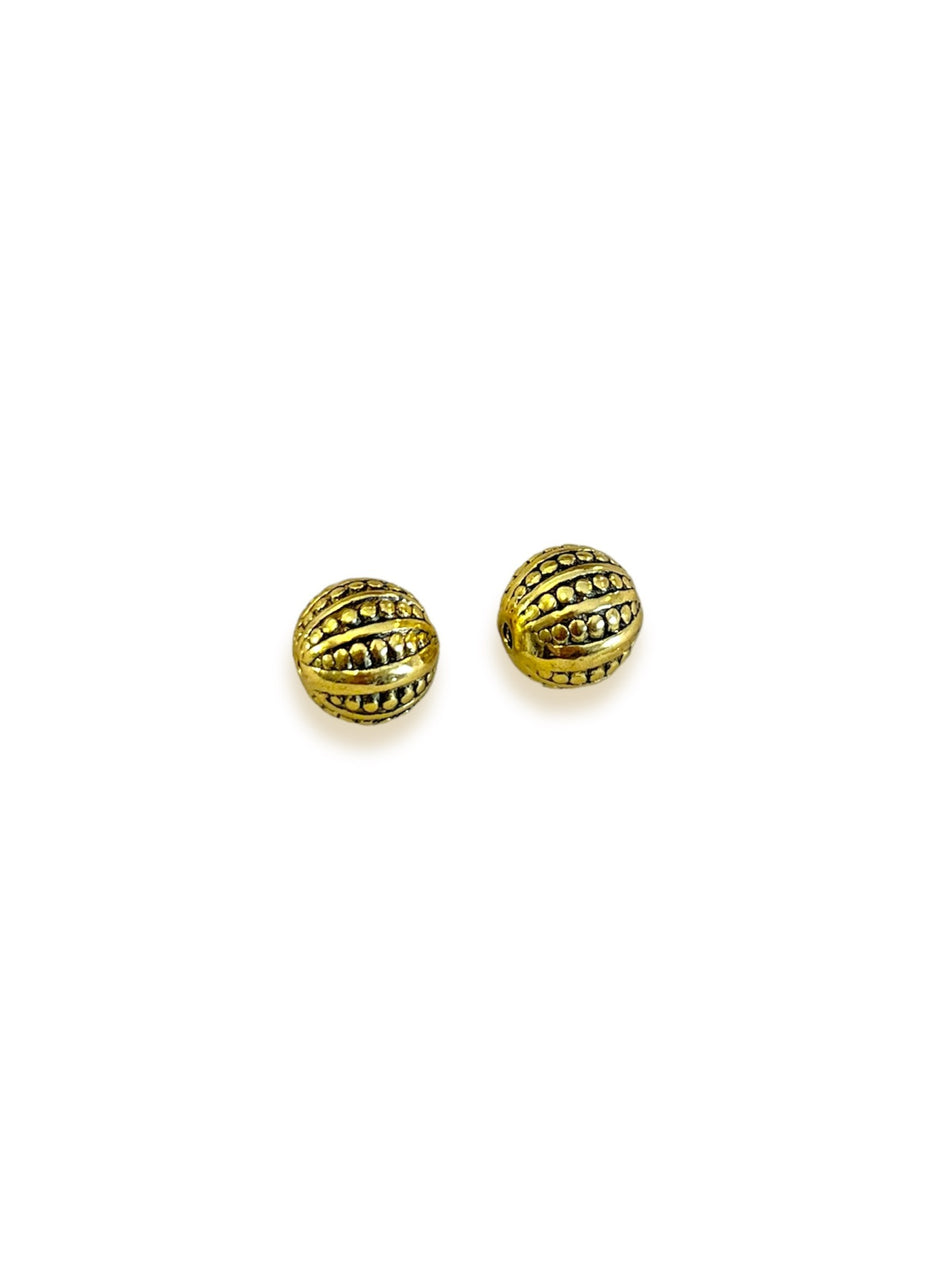 Gold Tibetan Style Spacer 10mm, 2pcs