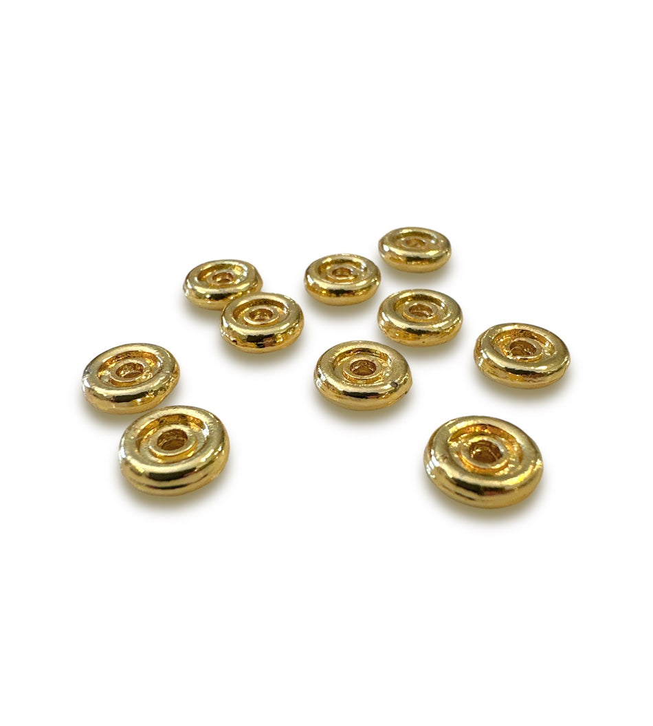 Gold Plated Rondelle Spacer, 10pcs