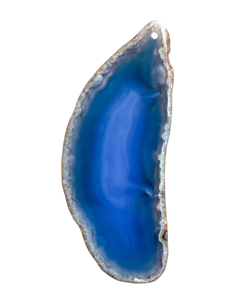 Blue Agate Pendant Slice, 1pc