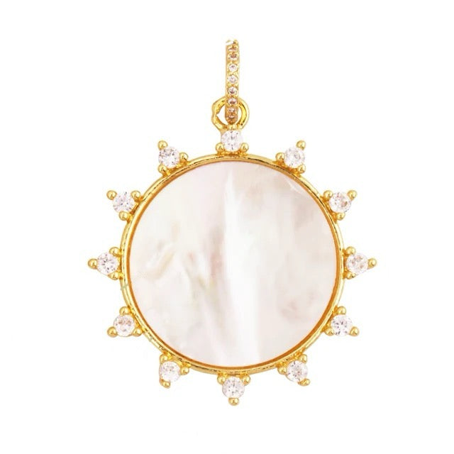 Mother of Pearl with Zirconia Pendant, 1pc