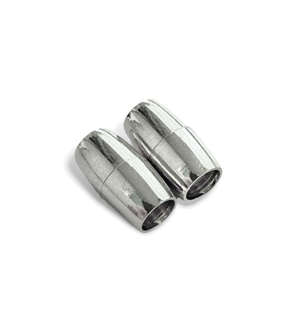 Silver Brass Magnetic Cap Closure 8mm, 2pcs