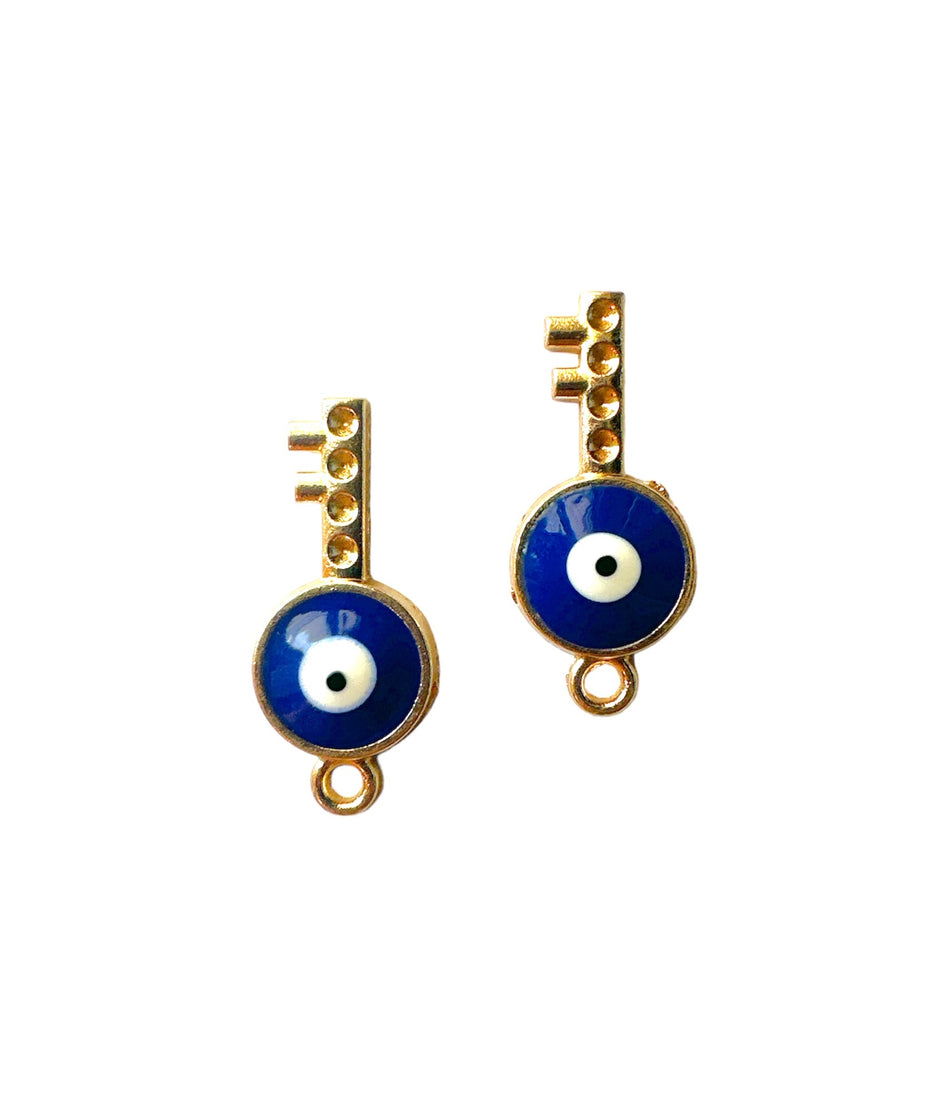 Evil Eye Key Pendant, 2pcs