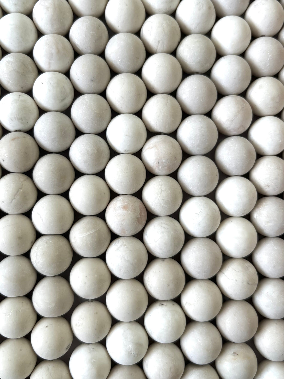 Matte White Round Magnesite Bead Strand, 12mm