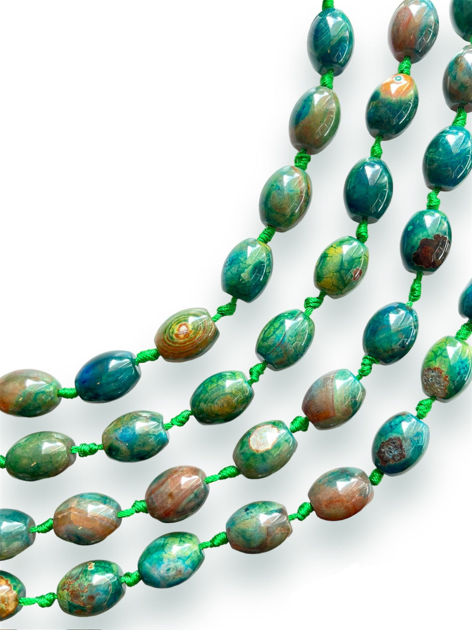 Green Barrel Agate Strand, 18mm