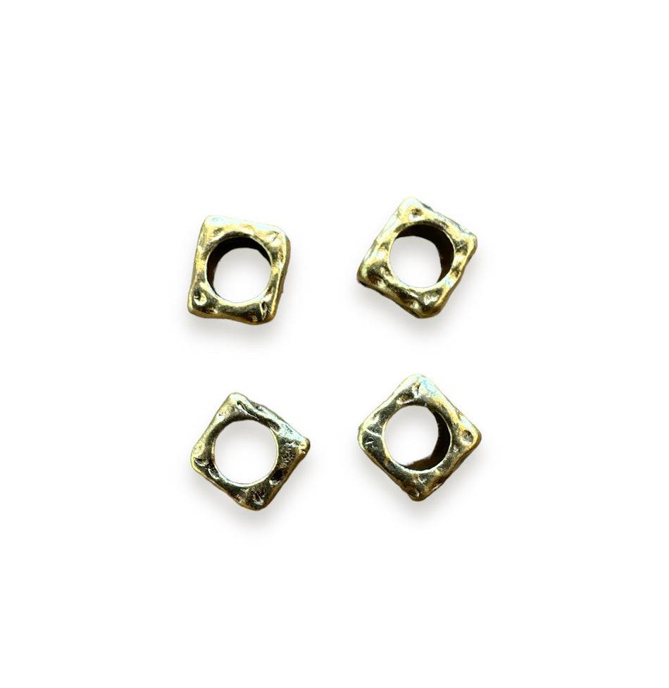 Gold Cube Spacers, 4pcs