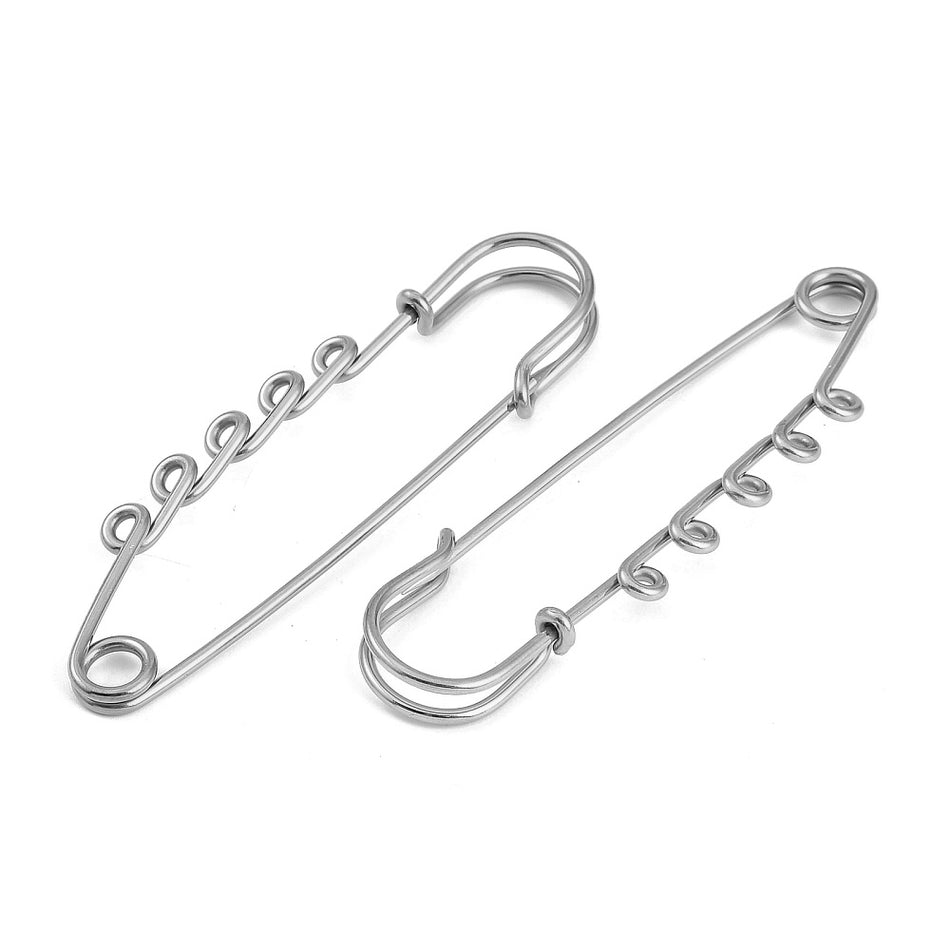 Stainless Steel Pins with 5 loops 71mm, 2pcs