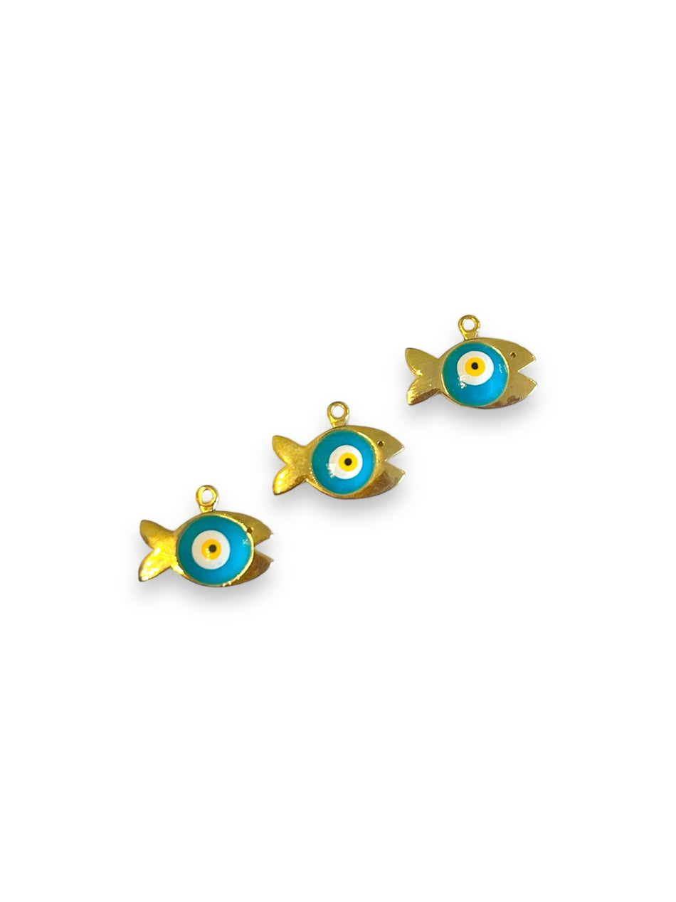 Gold Filled Fish Eye Pendant, 2pcs