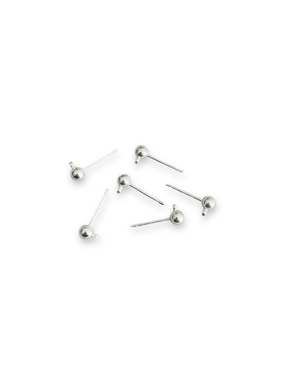 Silver Filled Stud Earrings 4mm, 3 Pairs