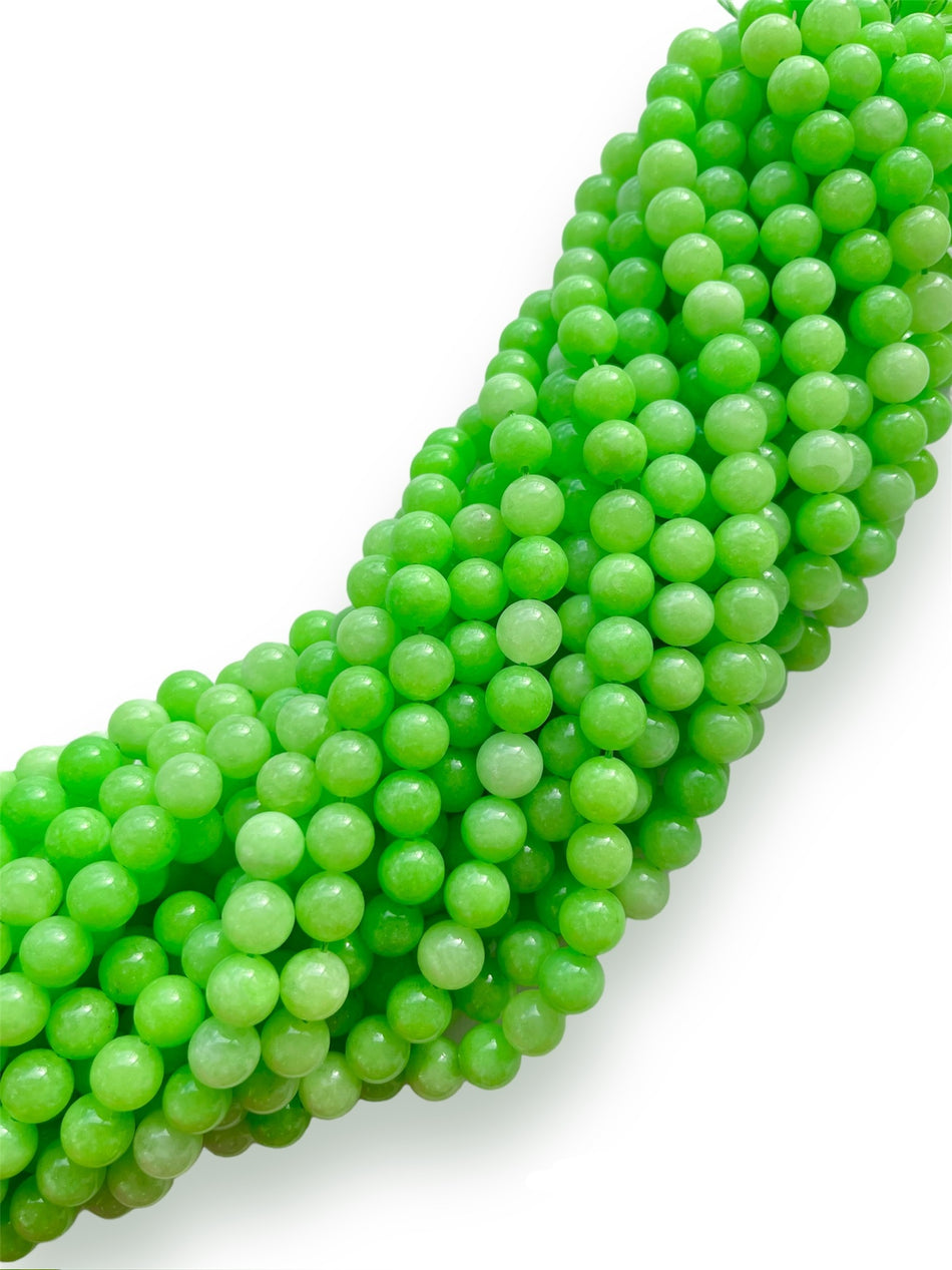 Green Round Jade Strand, 10mm