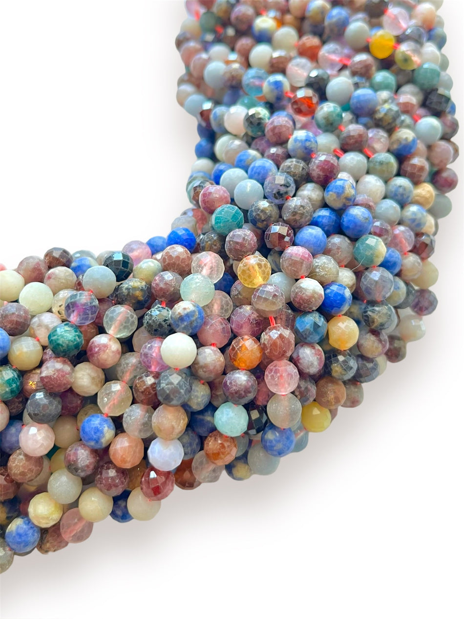 Faceted Round Multigem Strand, 8mm