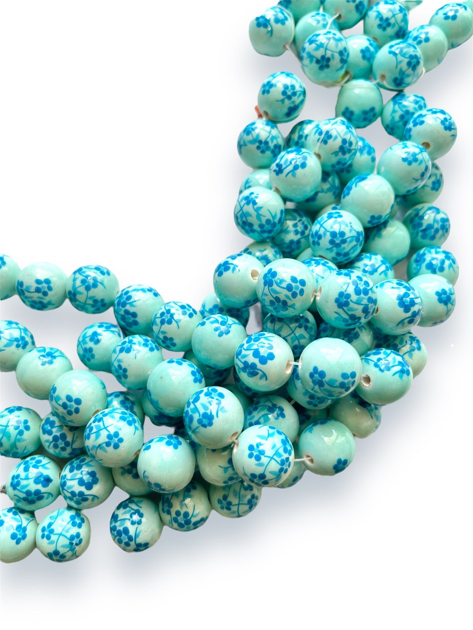 Turquoise Round Porcelain Strand, 16mm