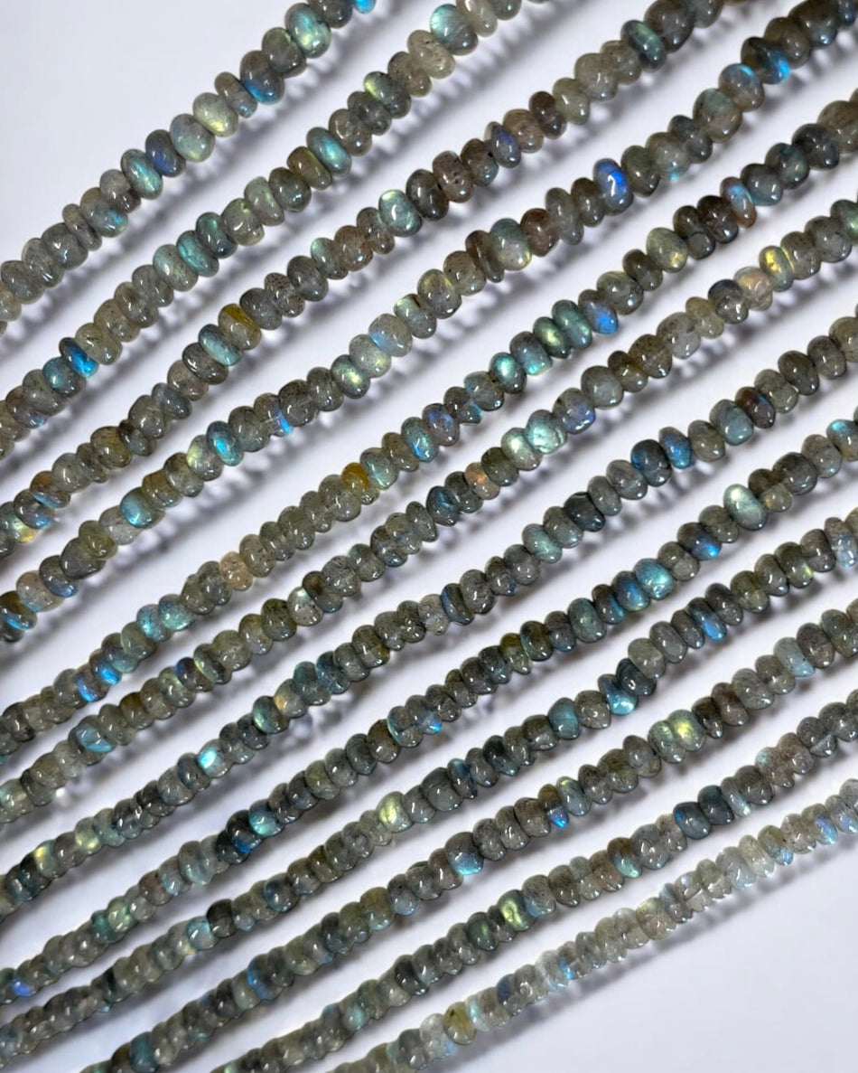 Rondelle Bead Labradorite Strand, 6mm