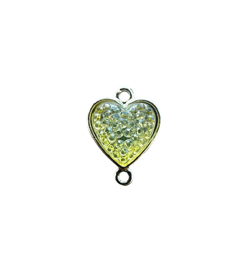 Acrylic Yellow Heart Connector, 3pcs