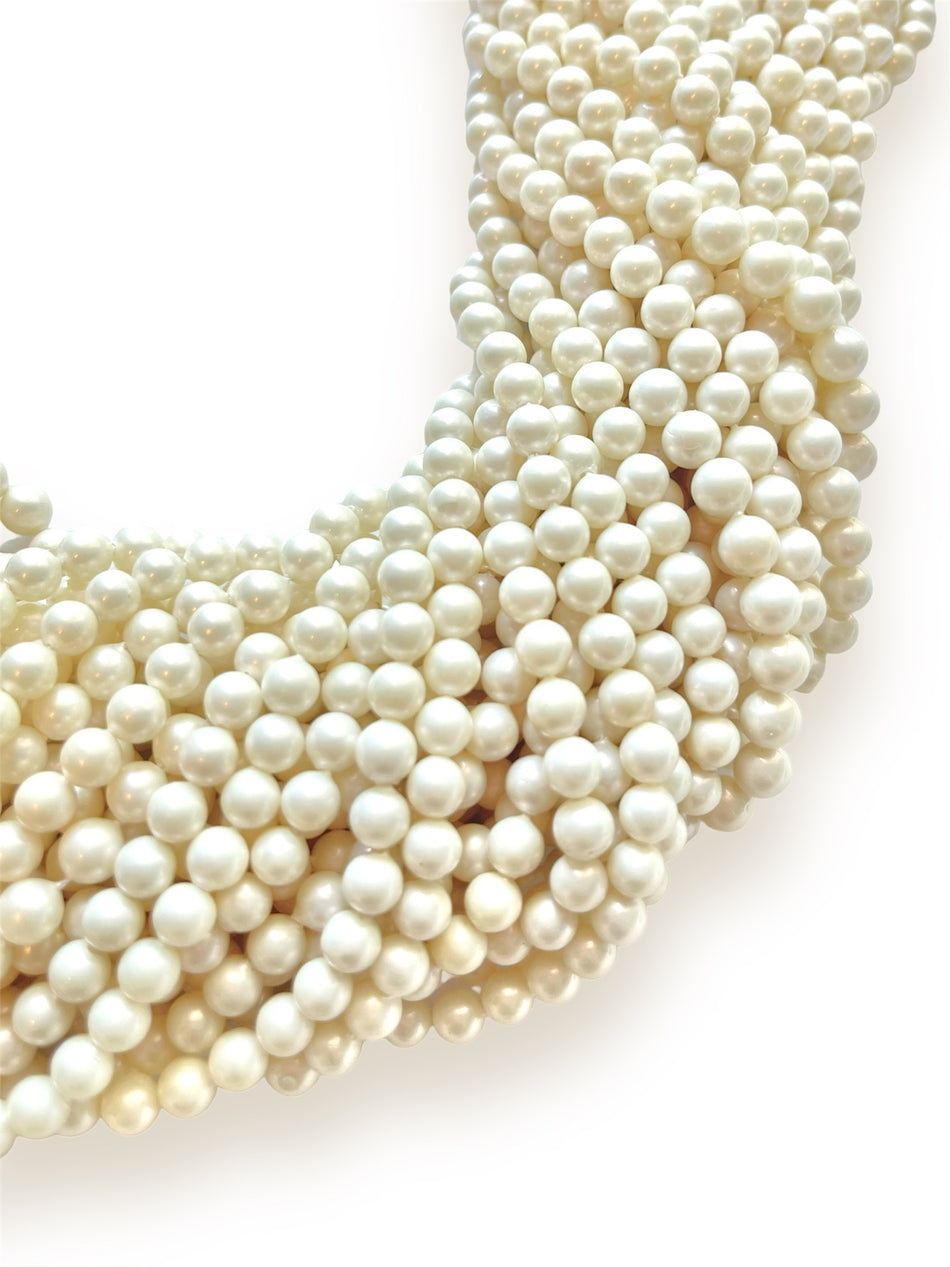 Round Shell Pearl Strand, 4mm