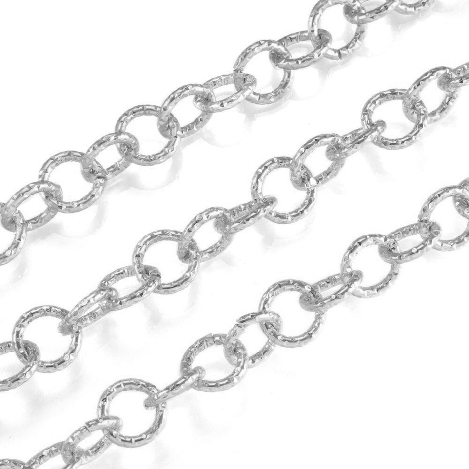 Silver Aluminum Round Chain, 1 Yard