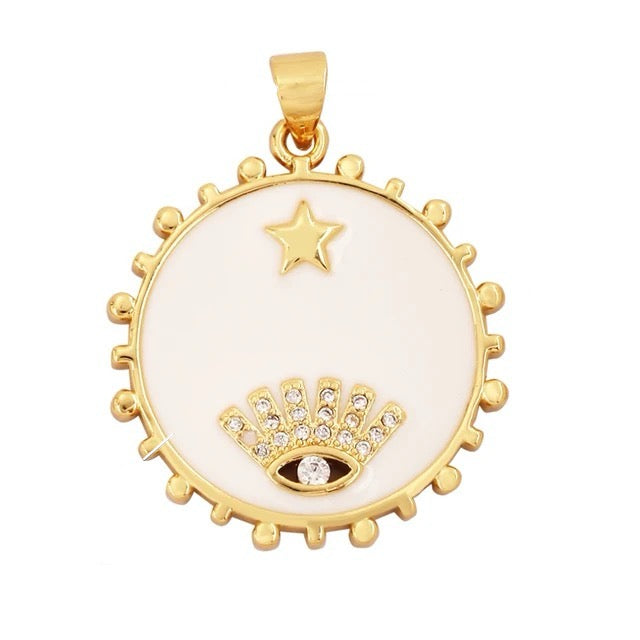 18k Gold-Plated White Pendant, 1pc
