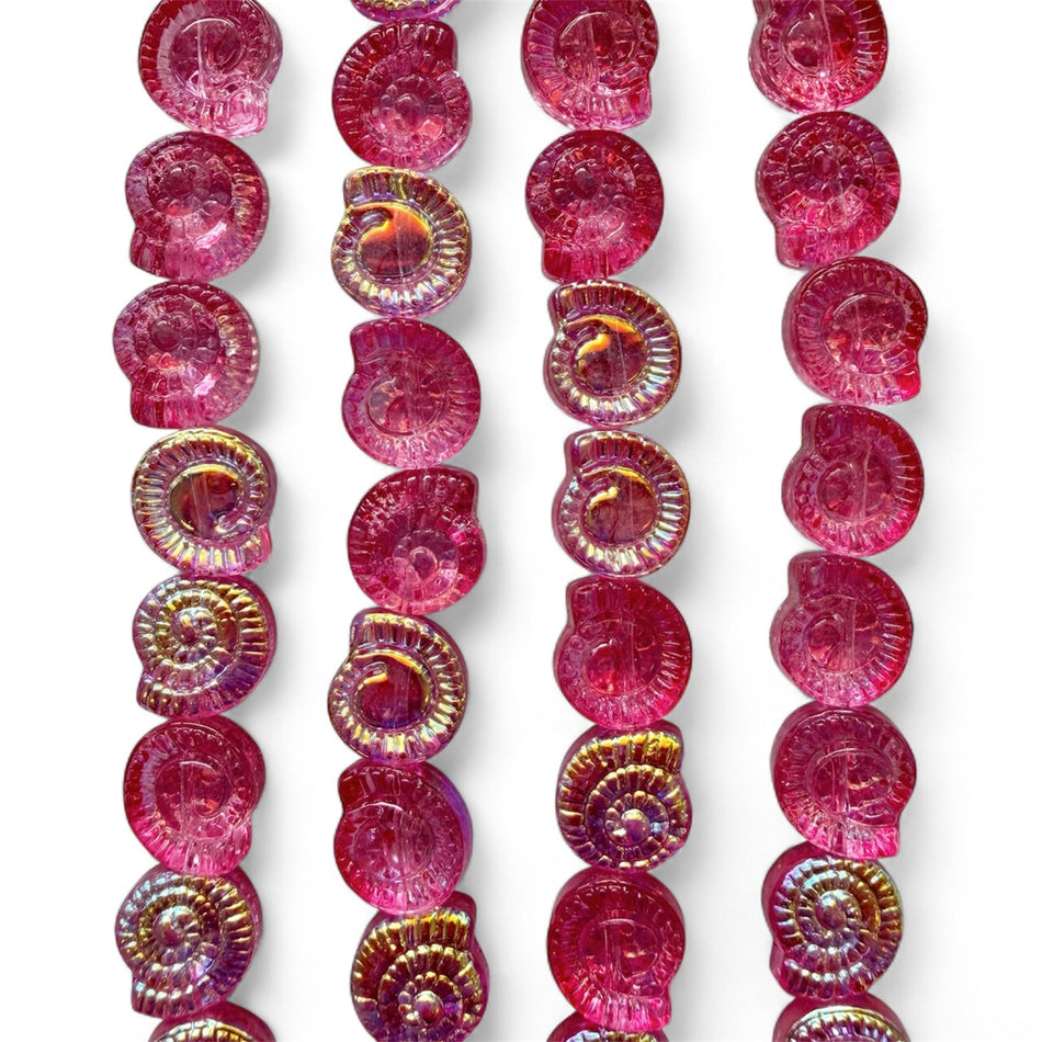 Glass Shell-Shape 12mm Bead Strand