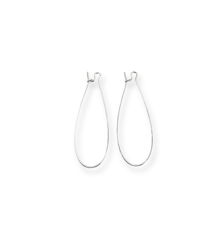 Silver Hook Earrings 50mm, 3 Pairs