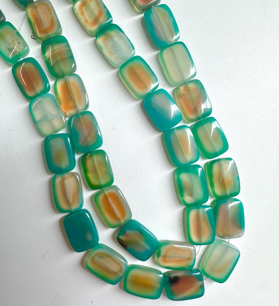 Teal Agate Strand, 14mm