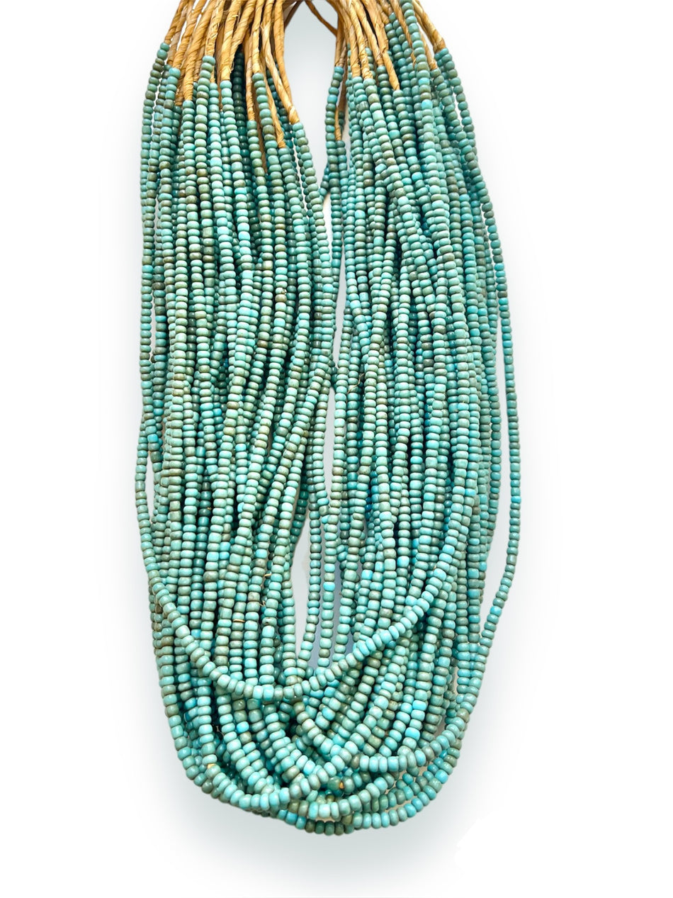 Turquoise African Seed Bead Strand, 4mm