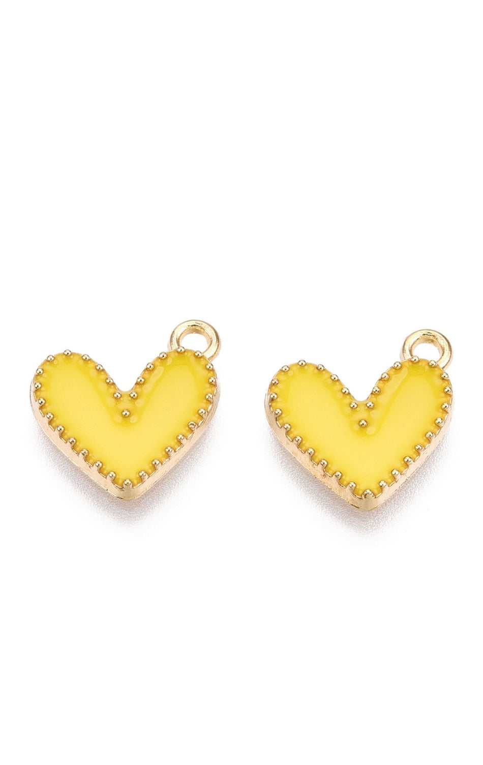 Colgantes de corazón rellenos de oro 14 mm, 10 piezas