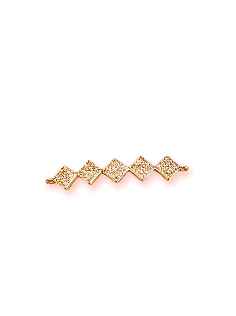 Rose Gold Zirconia Connector, 1pc