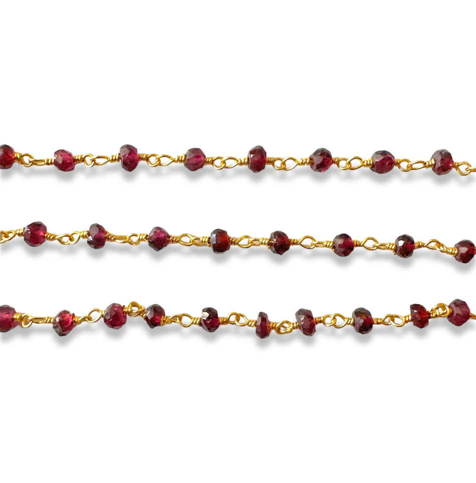 Gold-Filled Chain with Gemstones, 18 inches