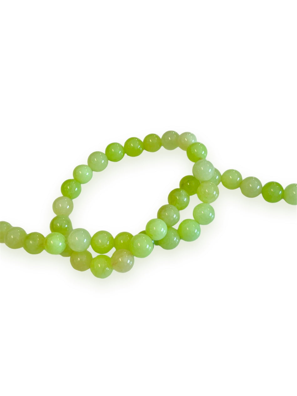 Green Round Jade Strand, 10mm