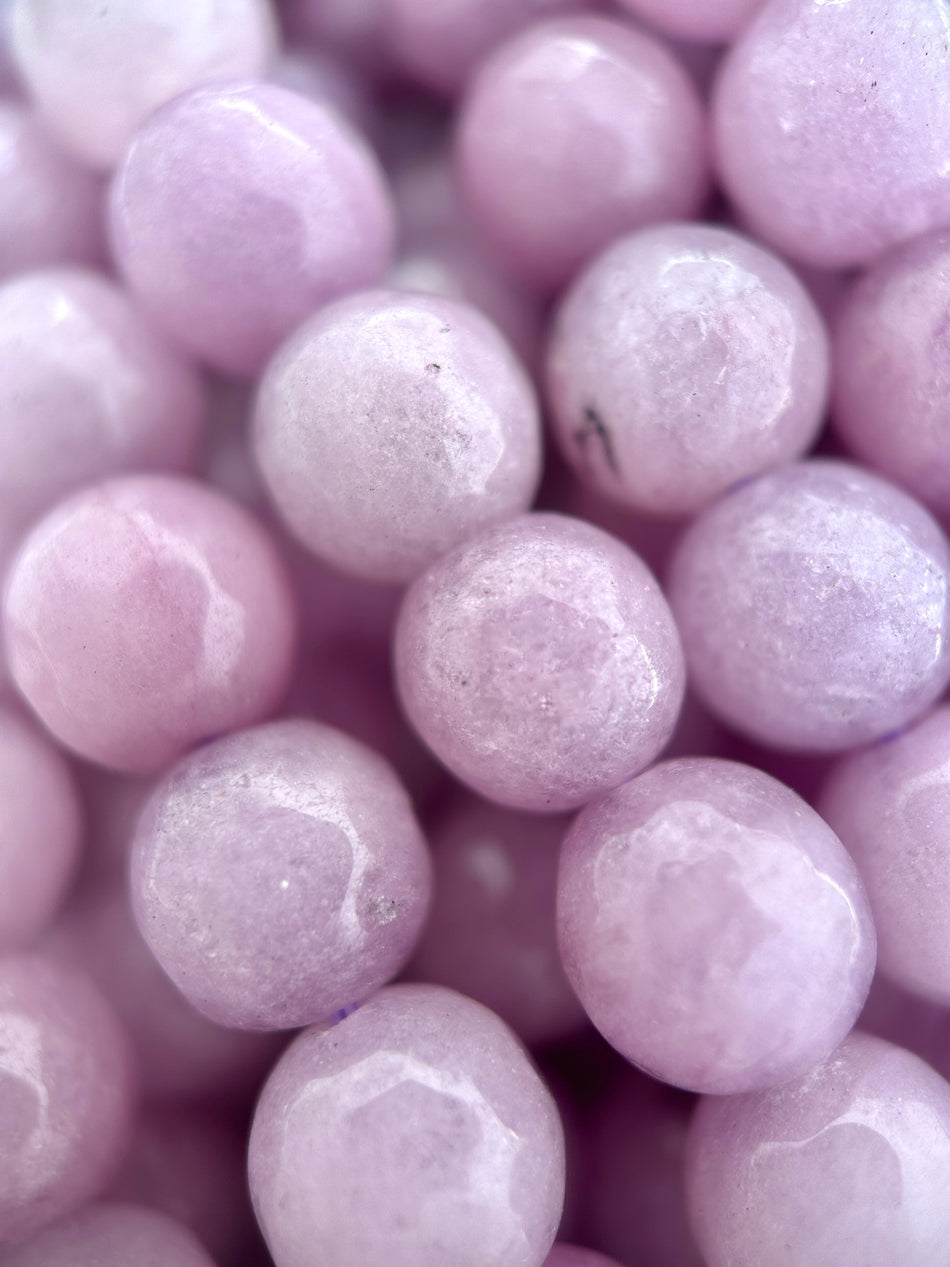 Faceted Round Lilac Jade Strand, 10mm