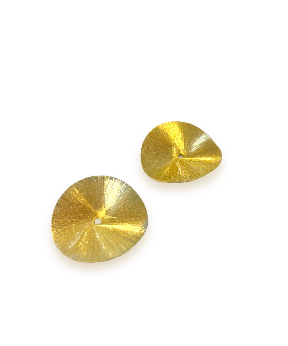 Gold Filled Wavy Disc 30mm, 4pcs