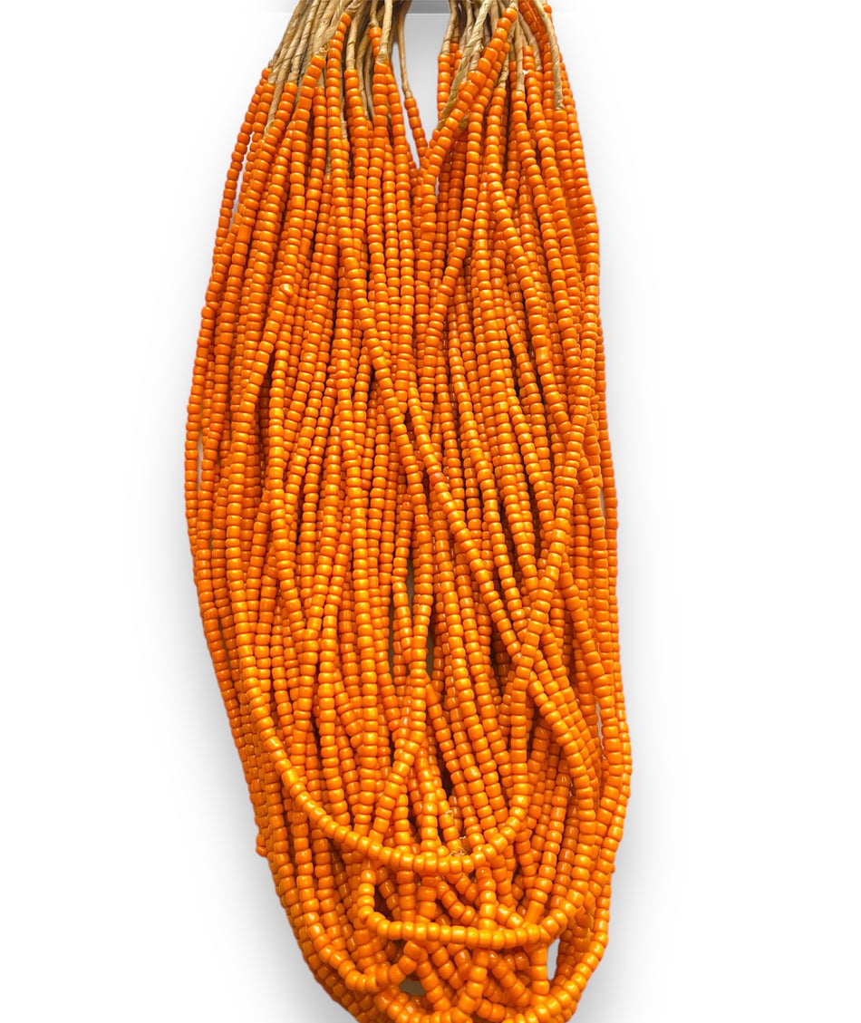 Orange African Seed Bead Strand, 4mm