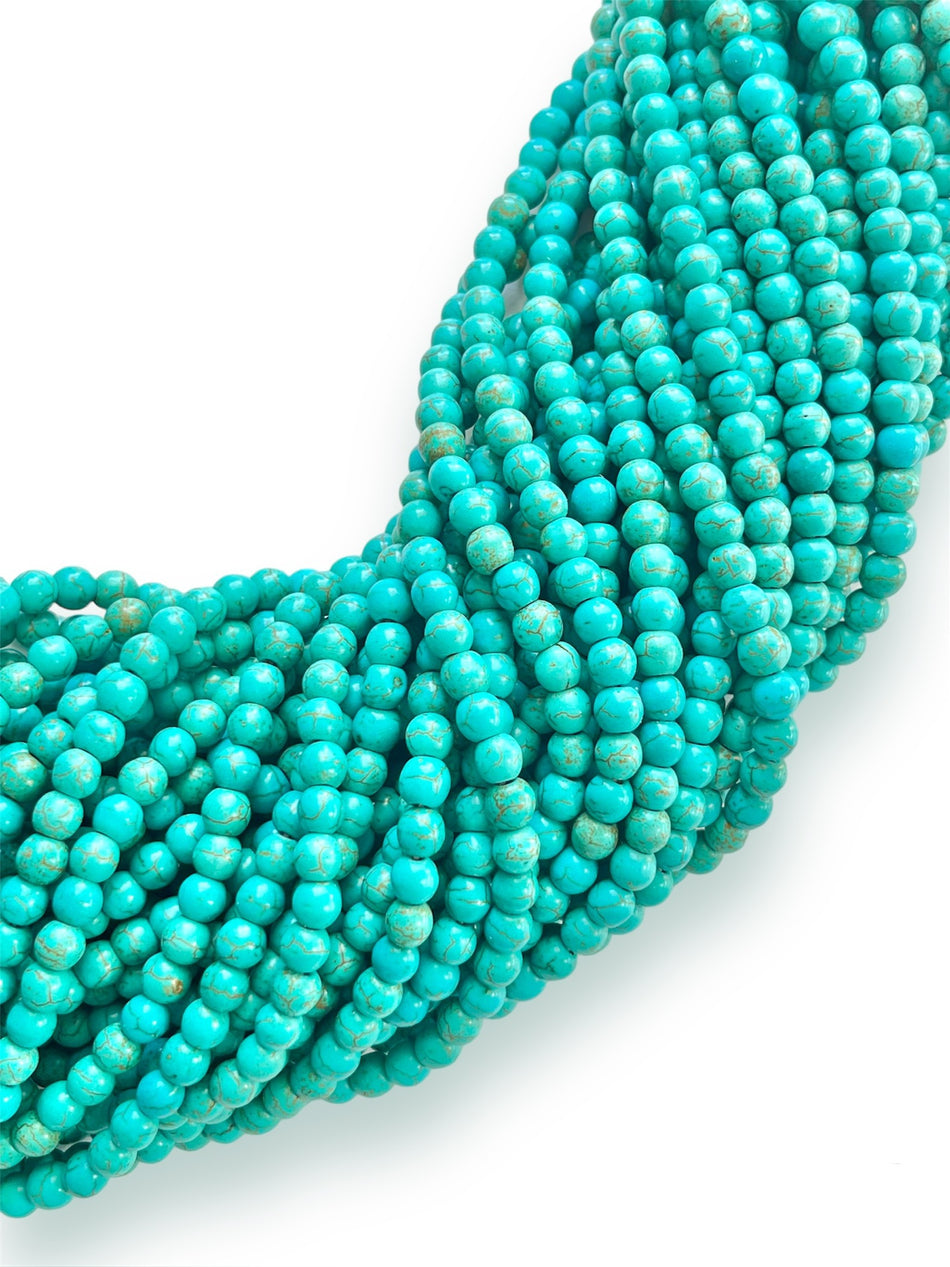 Turquoise Round Howlite Strand, 6mm