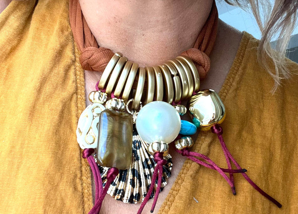 DIY Fabric Cord Knot Necklace Kit with Pendants