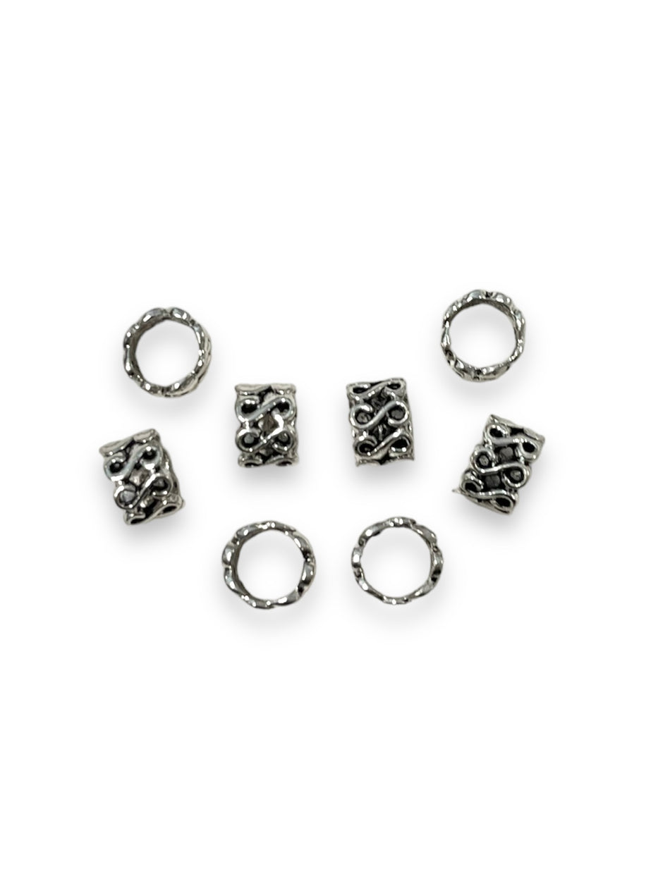 Silver Spacers 10mm, 8pcs