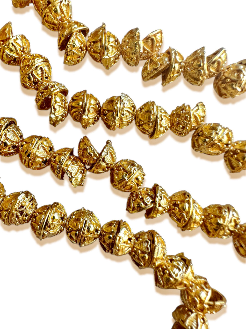 Gold-Filled Round Bead Caps 8mm, 1 strand