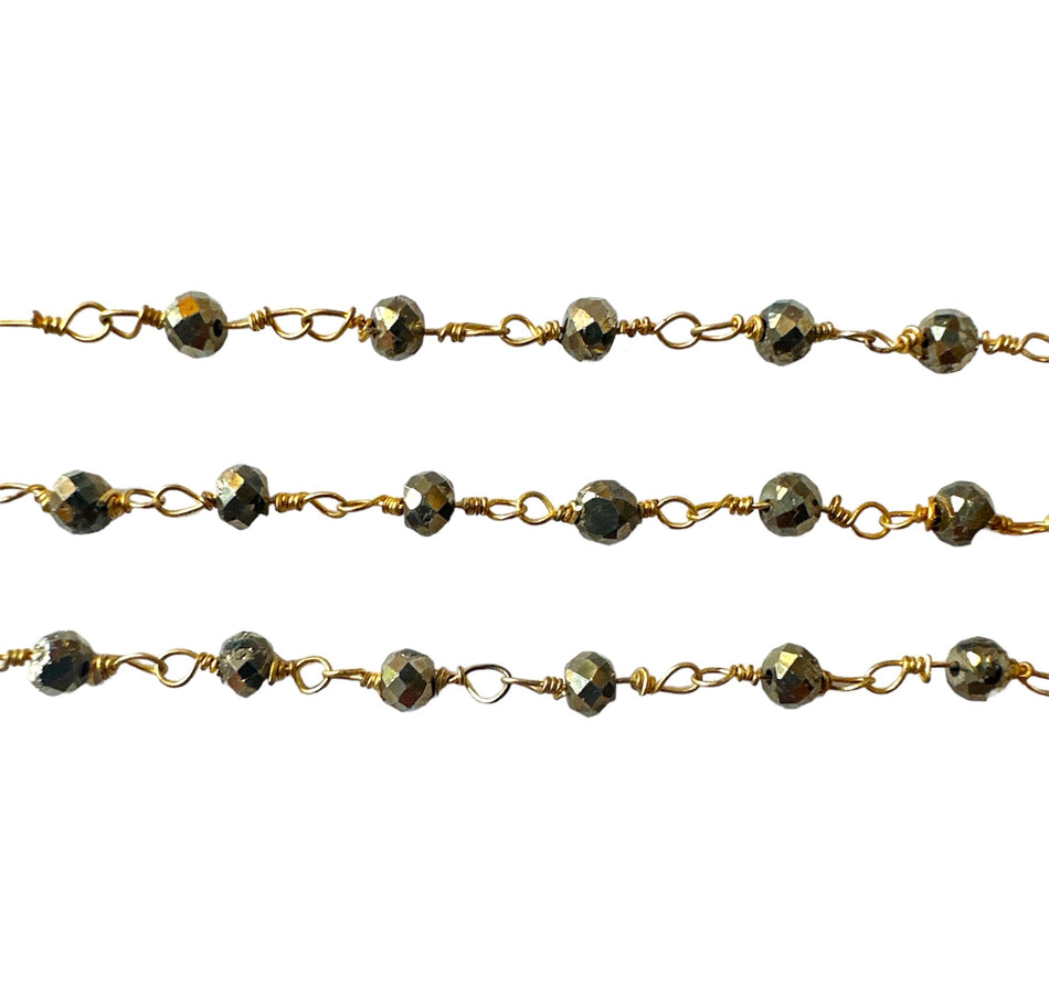 Gold-Filled Chain with Gemstones, 18 inches