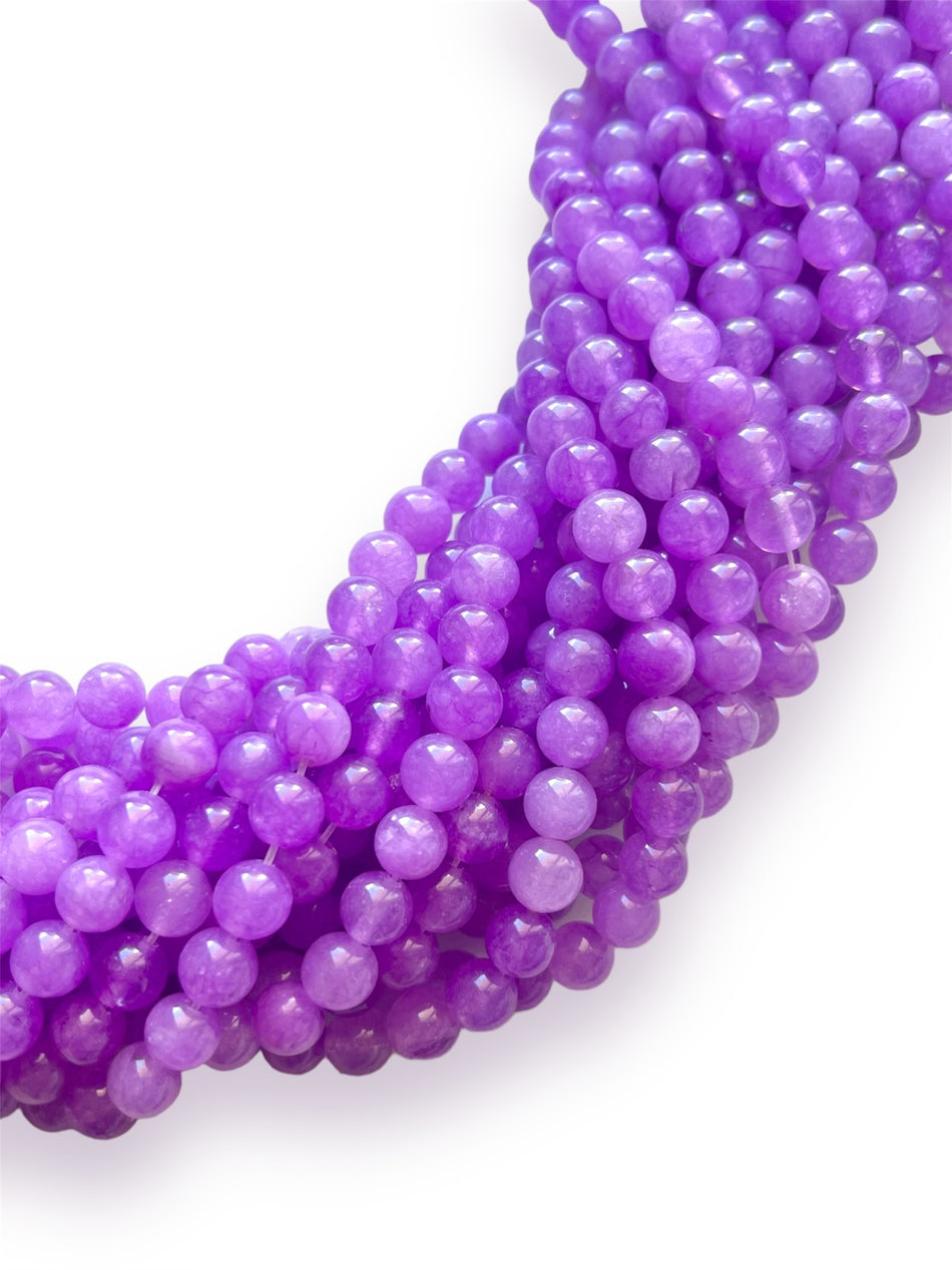 Purple Round Jade Strand, 8mm