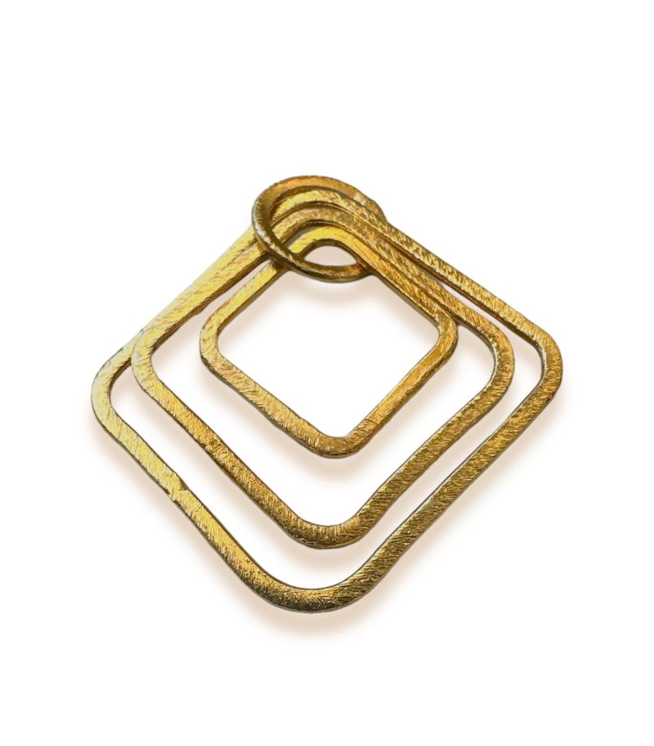 Gold-Filled 4 Square Hoop Pendant 45mm, 2pcs