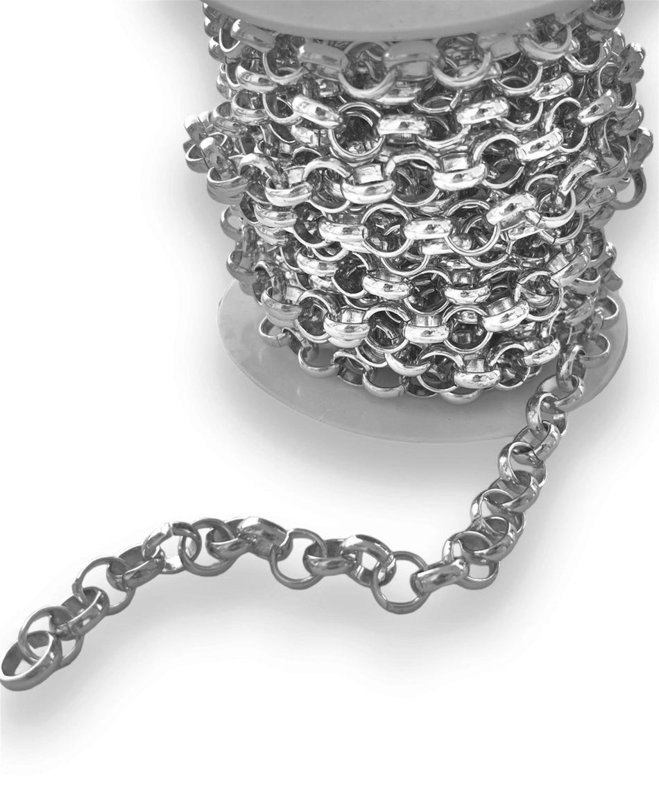 Silver Aluminum Chain 10mm, 1 Yard