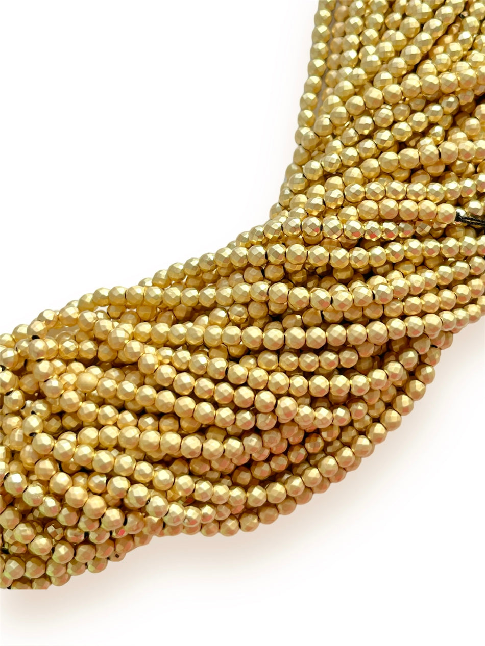 Gold Filled Matte Spacer Strand, 4mm