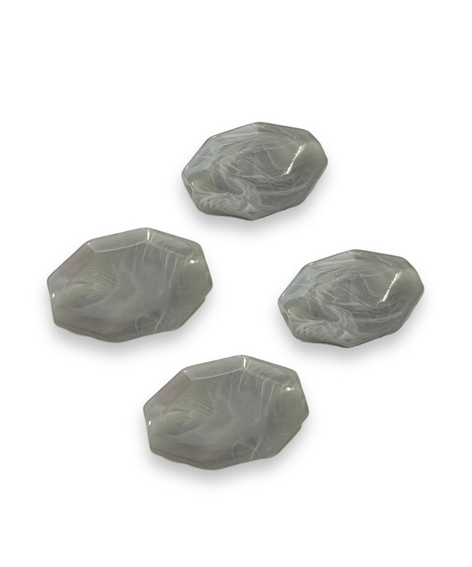 Octagon Plastic Beads, 4pcs