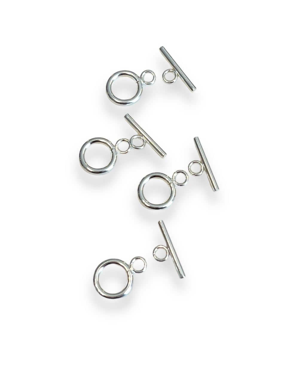 Silver Filled Toggle Closure, 4pcs